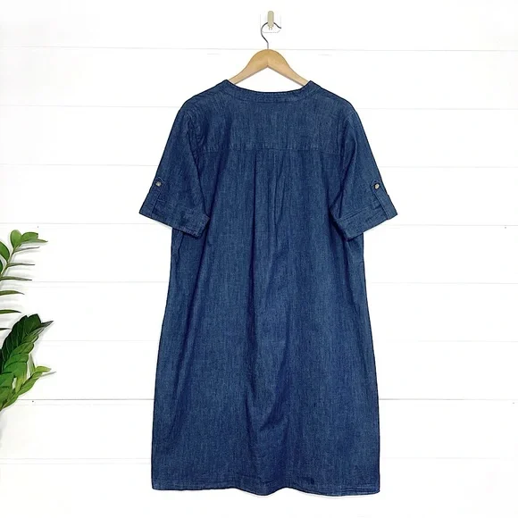 Anne Klein Women’s Zipper Denim Shift Dress Plus Size 1X - Picture 6 of 10